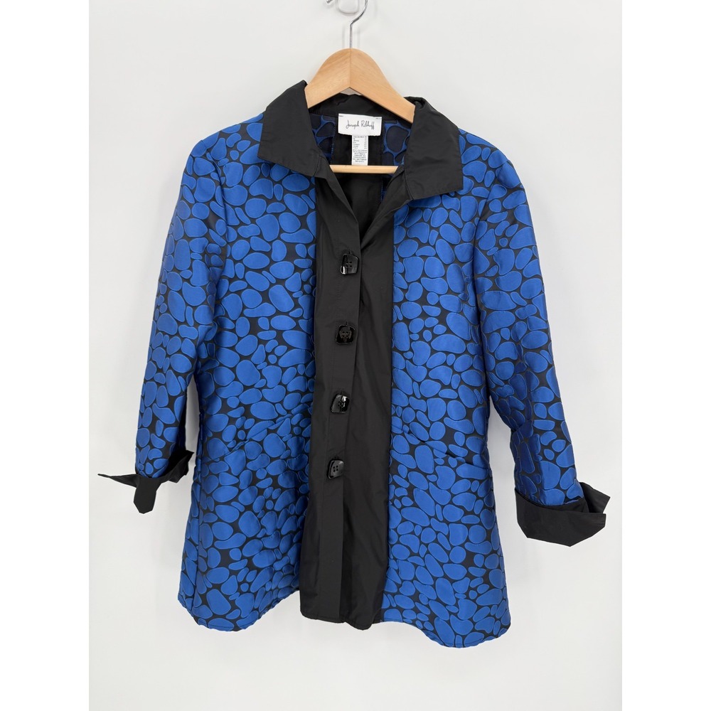 Joseph Ribkoff Womens Pebble Print 3/4 Sleeve Jacket Blouse Size 10 Cocktail Art - Picture 8 of 13